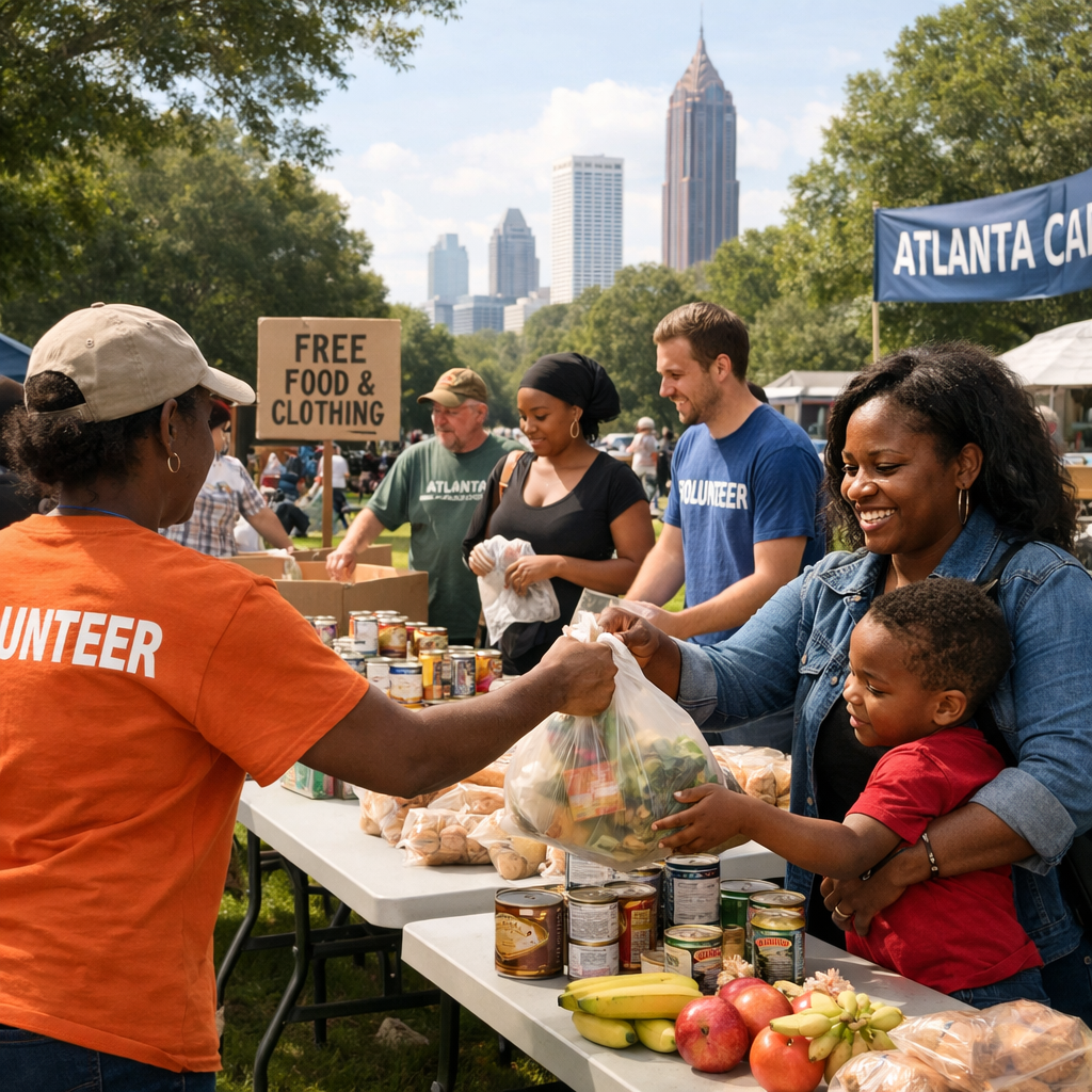 Volunteers at a community event